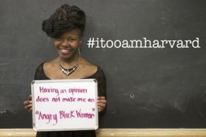 student holding sign - i too am harvard