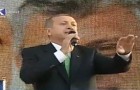 Recep Tayyip Erdogan delivers his “Turkey is Kosovo” speech in Prizren on 23 October at a public event hosted by Kosovo Prime Minister Hashim Thaci. Albanian Prime Minister Edi Rama also spoke to the crowd. Image from a video by abcnews albania / YouTube.